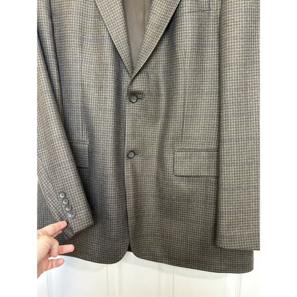 Oscar De La Renta Men’s Wool Cashmere Brown Tweed Sport Coat Blazer Size 42L - Picture 3 of 8
